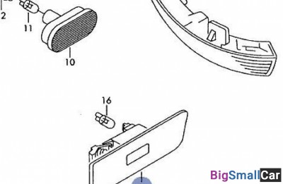 Фонарь габаритный VAG 3B0945071 Переднего бампера - купить Горном Ерике