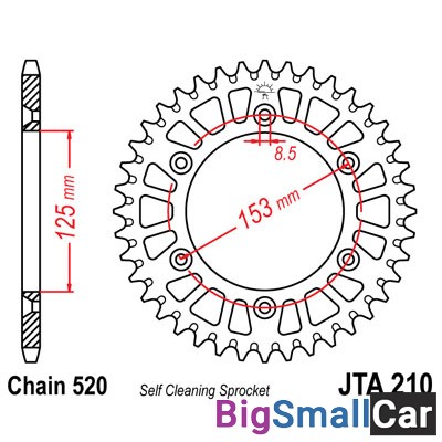 Звезда ведомая JT JTA210.51 аллюминий - купить Горном Ерике