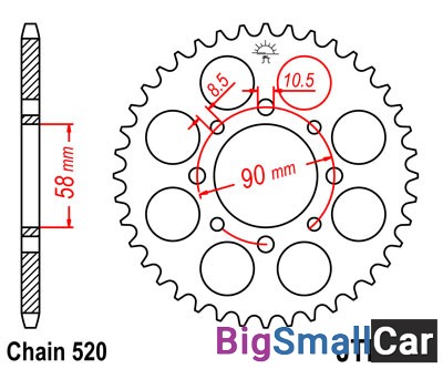 Звезда ведомая JT JTR273.44 - купить Горном Ерике